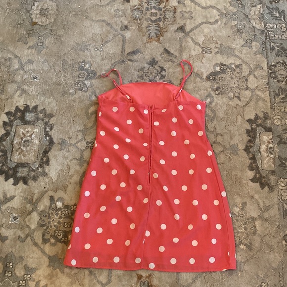 Pink and white polka dot mini dress perfect for summer - Picture 2 of 2